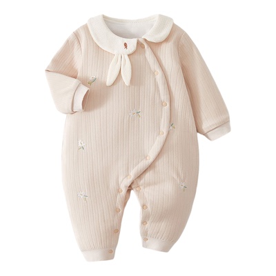 秋冬季40g纯棉婴儿连体衣a类可爱女宝宝全棉爬爬服长袖新生儿衣服