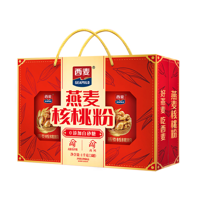 【送礼礼盒】西麦燕麦片核桃粉即食麦片礼盒1kg中老年长辈福利