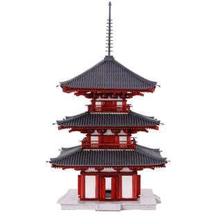 木质仿古风建筑模型diy手工益智拼装榫卯结构摆件佛塔 法轮寺亭子