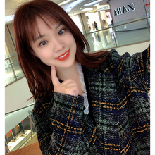 彩格子2019冬季新款胖妹妹小个子1