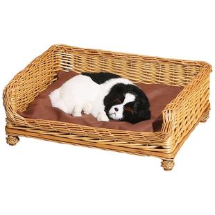 藤编狗窝架子床四季通用冬天保暖可拆洗沙发床边牧宠物中大型犬垫
