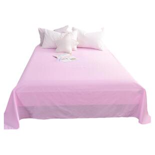 粉红色高密度纯棉单件床单桃粉色全棉被单单人1.2米双人1.51.8米