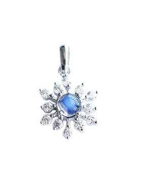 斯里兰卡月光石纯银镀金日韩项链