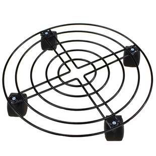 加厚实心铁制圆形移动花架家庭园艺花盆底座花托带万向轮子托盘