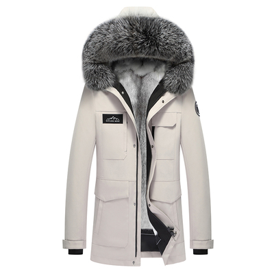 整貂毛内胆冬装派克服男皮草外套