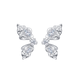 CC&OO原创设计敲出众精灵耳骨夹女无耳洞耳饰质感叶子蝴蝶结耳夹