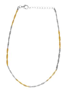 S925纯银双闪切面车花项圈颈链