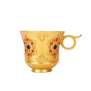 陕西历史博物馆文创掐丝团花纹金杯冰箱贴磁贴西安旅游纪念伴手礼