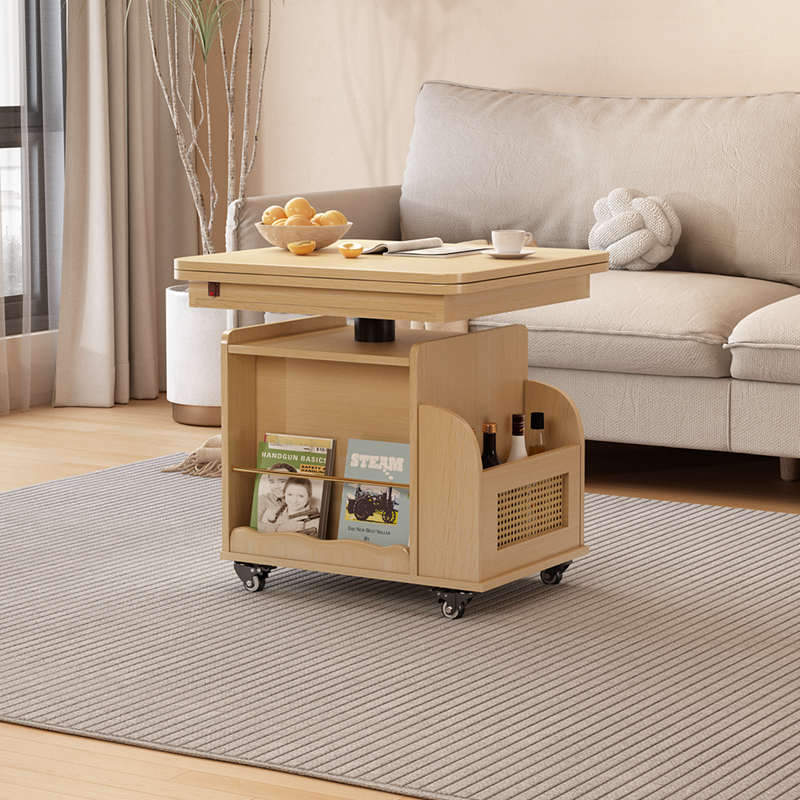 实木升降茶几家用折叠移动茶台小户型茶桌客厅多功能餐桌沙发边几