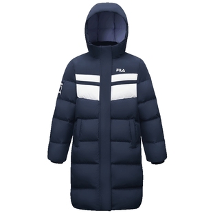 FILA斐乐儿童童装羽绒服2025年冬季新款女中大童休闲宽松长款外套