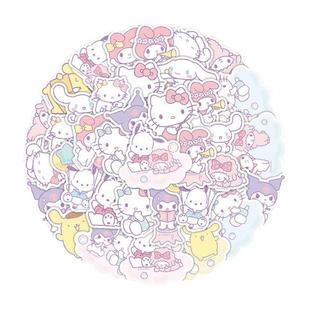 200张官方正版三丽鸥贴纸可爱美乐蒂卡通Q版凯蒂猫帕恰布丁狗创意行李箱手机头盔文具笔记本水杯防水贴画