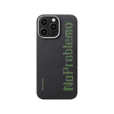 PITAKA适用苹果iPhone16promax手机壳新款15proMax凯夫拉碳纤维纹手机保护套超薄magsafe磁吸Aries联名发光壳