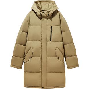 GXG男装 简约休闲长款羽绒服男连帽羽绒外套通勤保暖 24冬季品