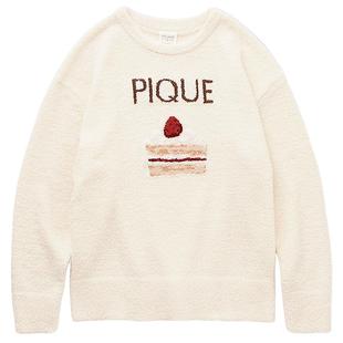 gelato pique25春夏新品女睡衣半边绒草莓蛋糕套头衫PWNT251053