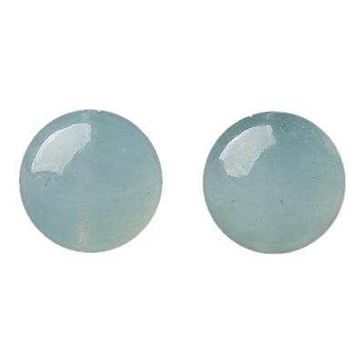 8A果冻体天空蓝海蓝宝散珠手串