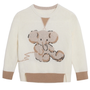 鄂尔多斯儿童羊绒衫男童针织衫女童秋冬新品圆领透气百搭保暖