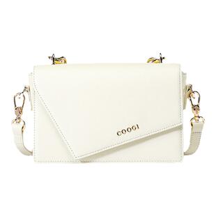 COOGI轻奢品牌包包女士2026新款白色小方包单肩包高级感斜挎包女