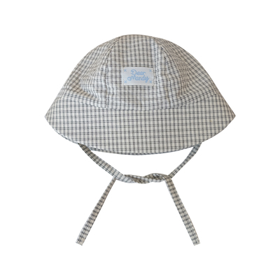 婴儿遮阳帽格子纯棉透气薄款大檐防晒儿童男女宝宝渔夫帽盆帽夏季