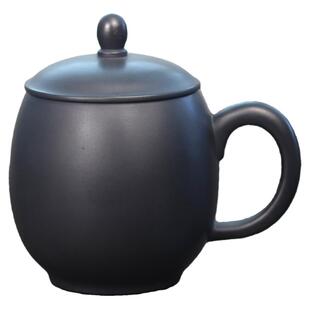石黄紫砂杯大容量盖杯男士高档女士家用办公室泡茶杯水杯陶瓷杯子