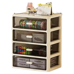 桌面收纳盒抽屉式办公室笔筒盒文具化妆品储物箱多层整理置物架柜