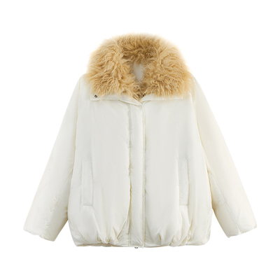 X--MOOM可脱卸毛领中长款羽绒服