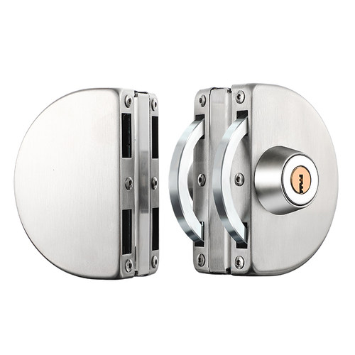 玻璃门锁双门单门免开孔玻璃锁地锁商铺推拉双开门锁具插销无框锁