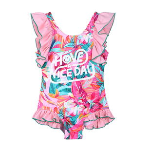 女童泳衣冬季泡温泉高级感绝美泳装新款大儿童连体泳衣游泳馆专用