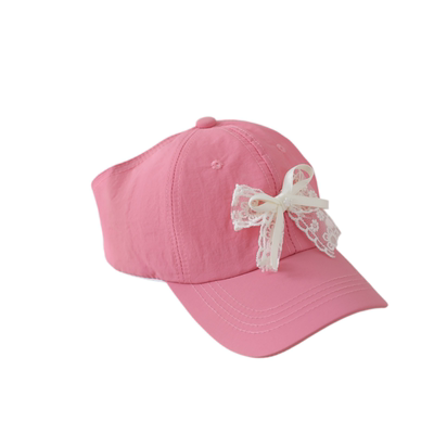 女童3-6岁夏季空顶蕾丝棒球帽
