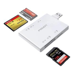 品胜相机读卡器四合一cf/sd/ms/tf卡高速多合一适用佳能索尼记忆棒尼康富士ccd大疆pocket3笔记本电脑usb通用