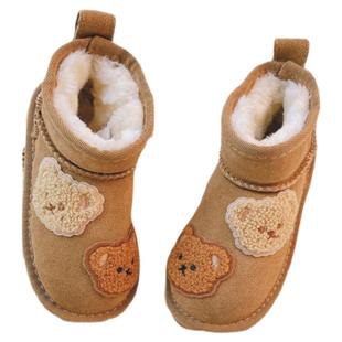 冬款儿童雪地靴男孩男童2025年冬季新款女童女宝宝冬鞋东北大棉鞋