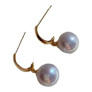 《望春》精工纯银极光淡水珍珠耳环简约气质耳饰下挂耳坠2025新款