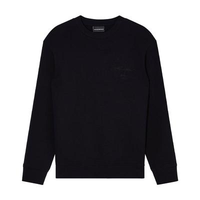 阿玛尼男士棉质圆领套头重磅卫衣