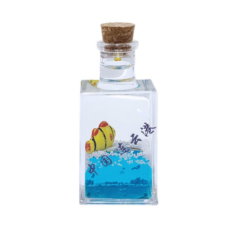 创意海洋沙滩入油亚克力摆件漂流瓶帆船流沙液体沙漏装饰礼品