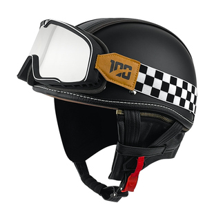 3C认证复古哈巡航摩托车头盔男电动车机车雷半盔女四季通用