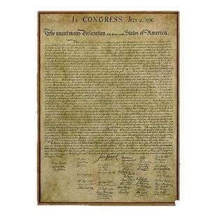 美式美国独立宣言酒店公司办公室客厅咖啡馆餐厅书房晶瓷装饰挂画