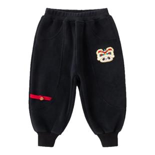 嘟嘟家儿童拜年服男童中国风唐装冬季宝宝加绒裤子女童喜庆周岁服