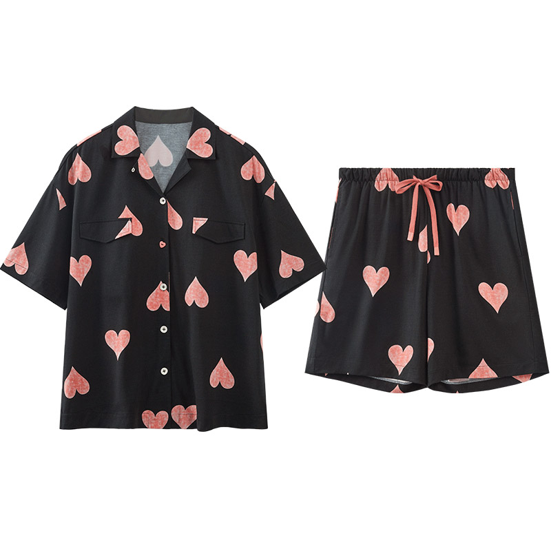 红豆莫代尔棉女短袖睡衣带胸垫凉感夏吊带短裤薄款抗菌家居服套装