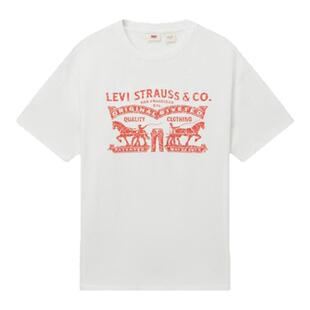 Levi's李维斯春夏情侣同款美式双马印花潮流休闲宽松圆领短袖T恤