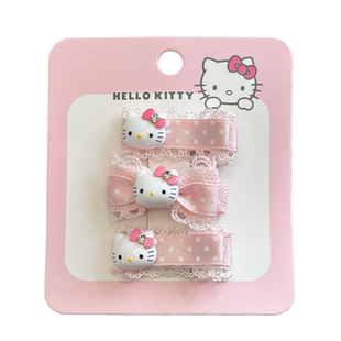 hellokitty发夹女粉色蝴蝶结发饰儿童边夹可爱2026新款宝宝碎发卡