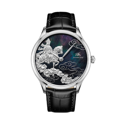 18K金雕上海手表烟熏盘机械表