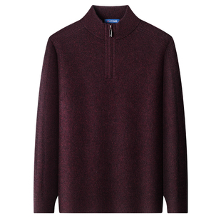 [牦牛绒羊毛]梦特娇男士牛绒衫冬装拉链立领羊毛衫毛衣加厚保暖J