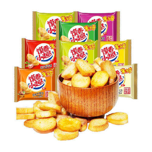 米多奇烤香馍片小馍丁内含30包休闲零食饼干多口味早餐代餐馒头片