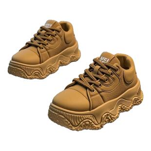 欧洲站男鞋春季复古百搭休闲溶解底板鞋跑步运动厚底内增高老爹鞋