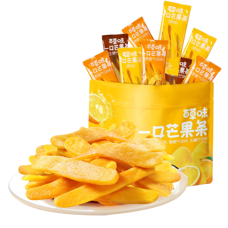 百草味一口芒果条咸柠7味原切