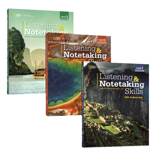 原版进口Listening & Notetaking Skills 1级别第四版美国国家地理听力笔记专项教材青少年英语技能寒暑假短期课程