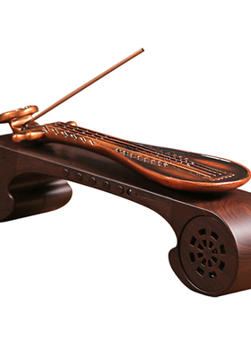 古琴中式风茶道黑檀木香具音乐盒