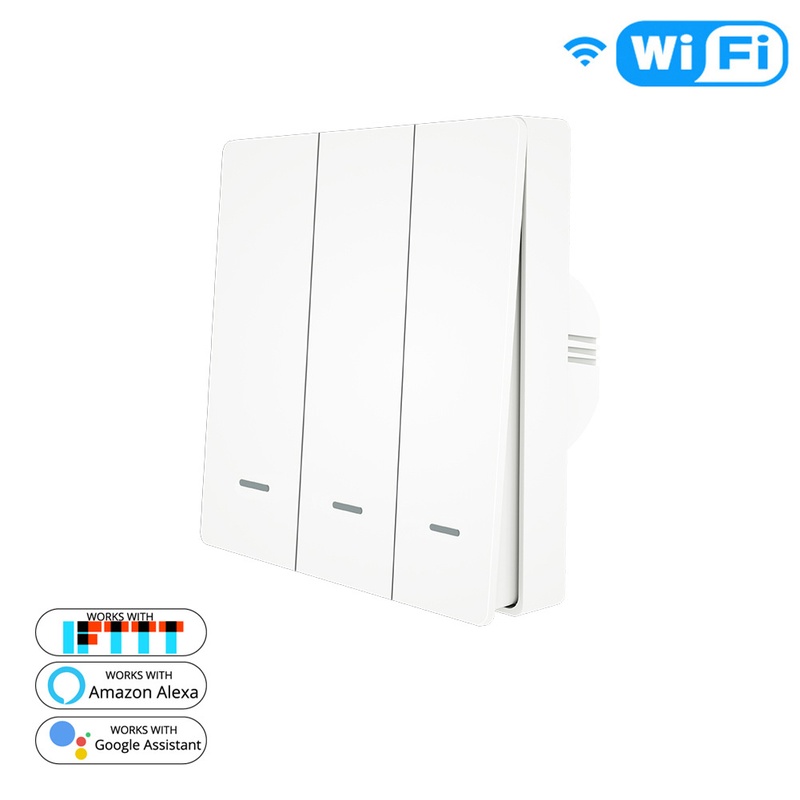 wifi无线墙壁开关手机控制3随意语音面板双路智能控制控贴布线免