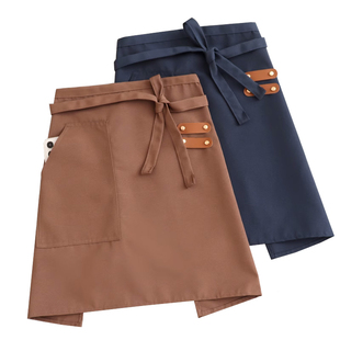 帆布透气防水围裙半身围腰夏季新款半截上班工作餐饮专用定制印字