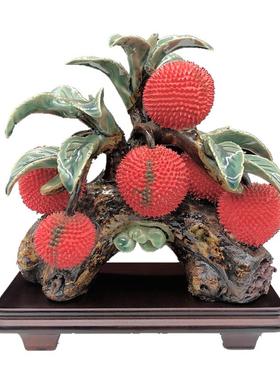 荔枝树客厅石湾公仔陶瓷中式摆件