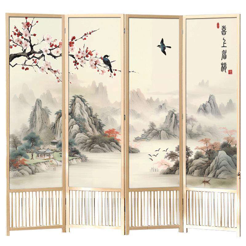 祥朗实木屏风隔断家用可移动折叠